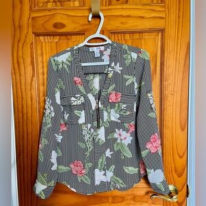 Urban Heritage Striped Floral Shirt, S